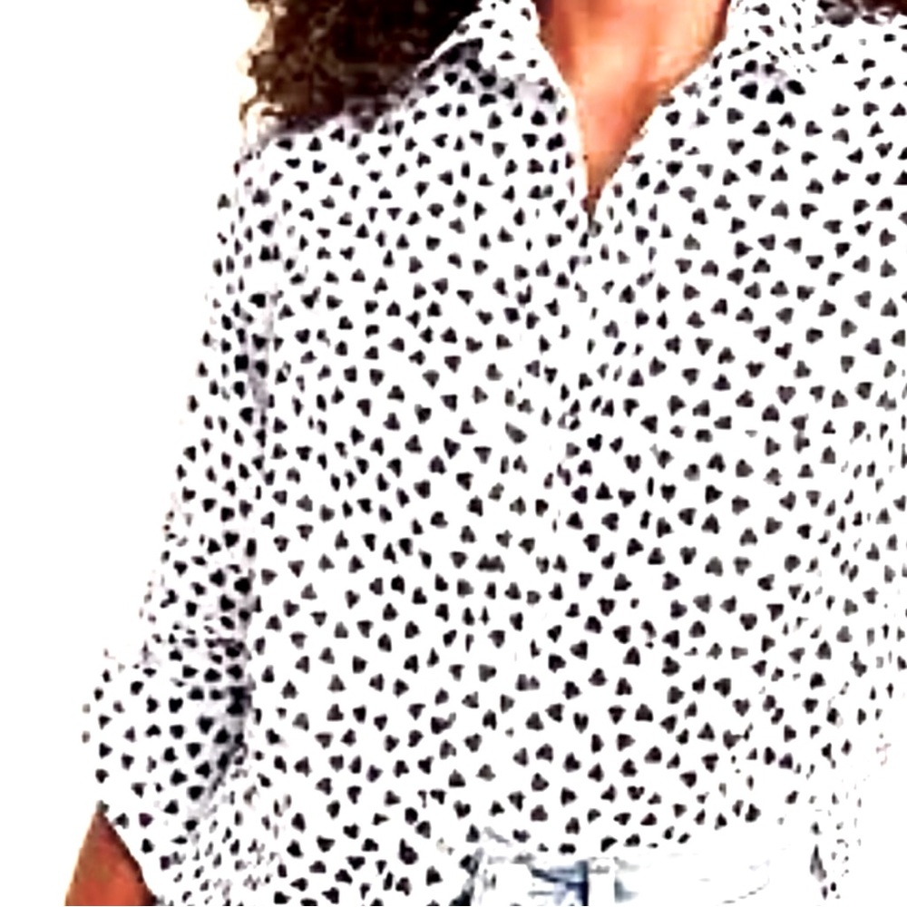 Grayson White Heart Pattern Button-Down Shirt